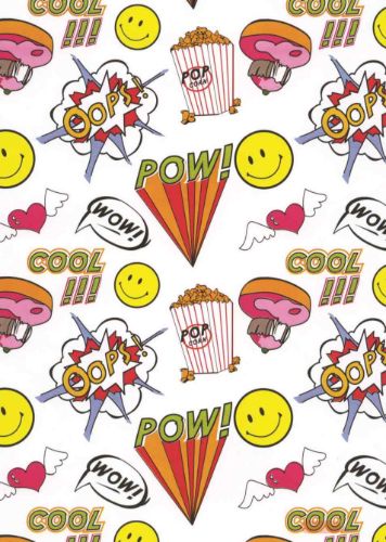 Bild von Rolle 200m x  30cm, Wow!, weiss-bunt