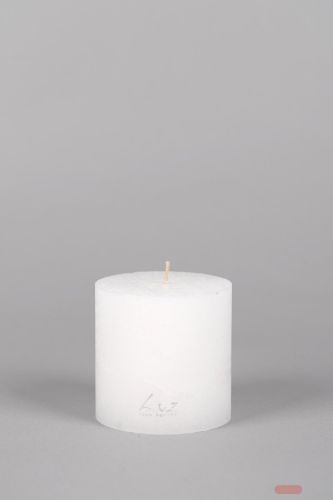 Bild von Rustic Zylinderkerze, 13cm x Ø90mm, weiss
