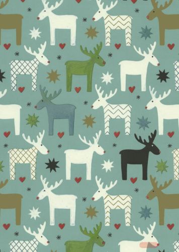 Bild von Rolle 200m x  70cm, Kalmar Hirsche, türkis