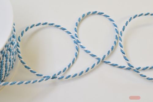 Bild von Band 50m/ 2mm, Kordel 2-fabig, h'blau/weiss