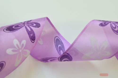 Bild von Band 25m/ 40mm, Blumen, violett