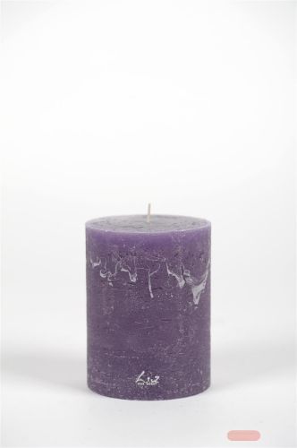 Bild von Rustic Zylinderkerze, 13cm x Ø100mm, violett*