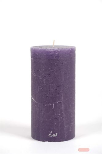 Bild von Rustic Zylinderkerze, 20cm x Ø100mm, violett*