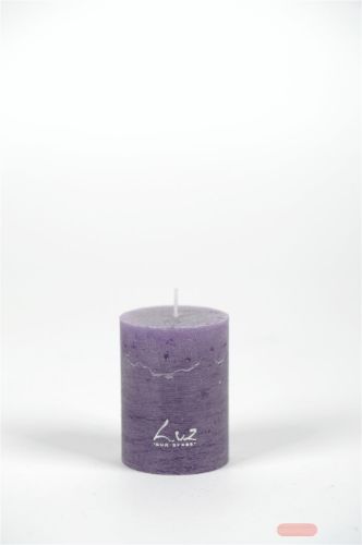 Bild von Rustic Zylinderkerze,   8cm x Ø60mm, violett*