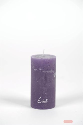Bild von Rustic Zylinderkerze, 12cm x Ø60mm, violett*