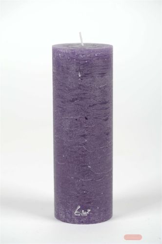 Bild von Rustic Zylinderkerze, 15cm x Ø50mm, violett*