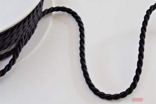 Bild von Band 25m/  4mm, Kordel uni, schwarz