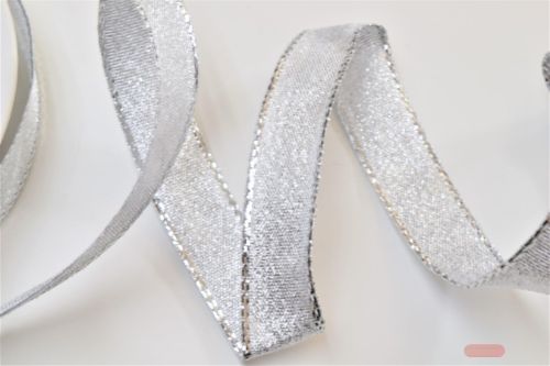 Bild von Band 25m/ 15mm, Lurex mit Drahtkante, silber