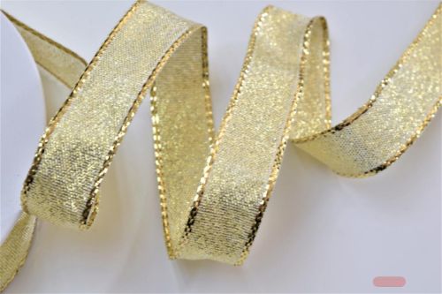 Bild von Band 25m/ 15mm, Lurex mit Drahtkante, gold