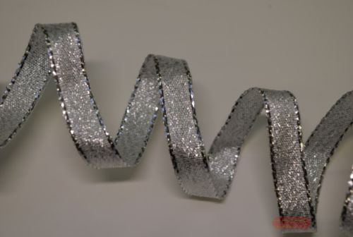 Bild von Band 25m/ 08mm, Lurex mit Drahtkante, silber