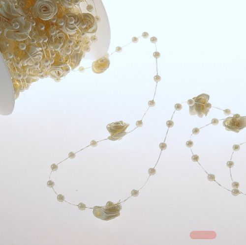 Bild von Girlande 10m/ 15mm, Colored Roses, ecru