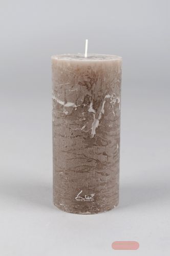 Bild von Rustic Zylinderkerze, 15cm x Ø50mm, taupe*
