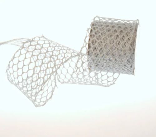 Bild von Band 10m/ 40mm, Mesch mit Glitter, silber