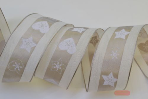 Bild von Band 20m/ 40mm, Vintage Cookie, natur-beige