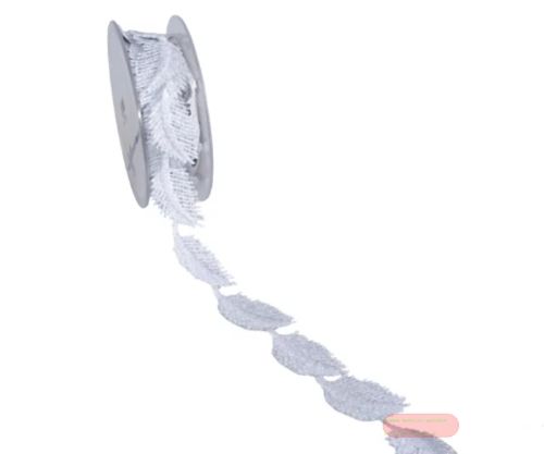 Bild von Band  4.6m/ 25mm, Leaf metallic, silber