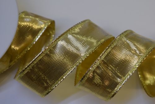 Bild von Band 25m/ 40mm, Lurex m.breiter Drahtkante, gold