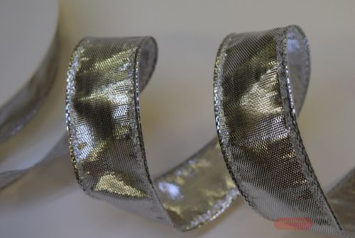 Bild von Band 25m/ 40mm, Lurex m.breiter Drahtkante, silber