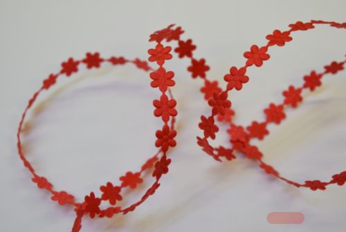 Bild von Band 25m/ 10mm, Blumengarland, rot