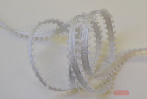 Bild von Band 25m/ 10mm, Picot mit Lurex, silber
