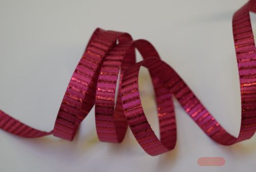 Bild von Band 25m/ 10mm, Lurexstreifen quer, fuchsia