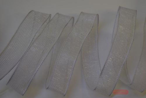 Bild von Band 20m/ 15mm, Lurex - Drahtkante, weiss