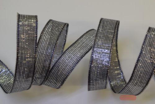 Bild von Band 20m/ 15mm, Lurex - Drahtkante, schwarz