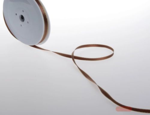 Bild von Band 50m/ 6mm, Satin m. Goldkante, cappuccino