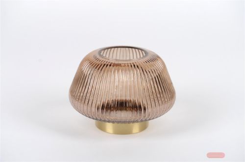 Bild von Glasvase, Linjo Ø19x H14cm, brown