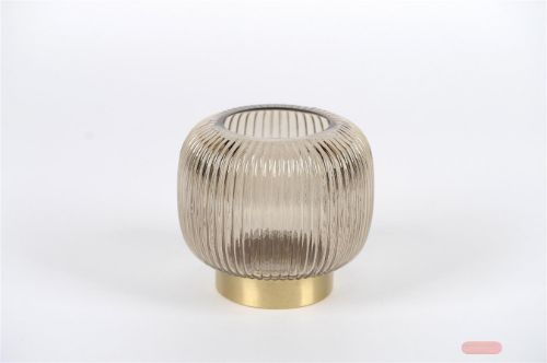 Bild von Glasvase, Linjo Ø16x H14cm, brown