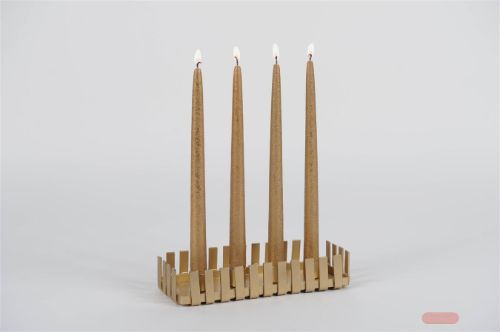 Bild von Kerzenständer, Metall L26x 11x H5cm, messing