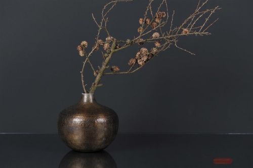 Bild von Vase, Alu Ø24.5x H23cm, mossed antik