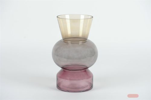 Bild von Glasvase, Trioble Ø20x H31.5cm, grau