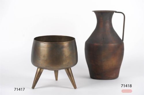 Bild von Pflanzer, Alu Drei-Fuss Ø27x H28cm, antik