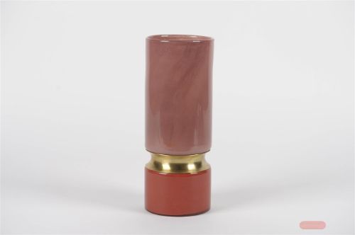 Bild von Glasvase, Damask Ø13x H33.5cm, pink