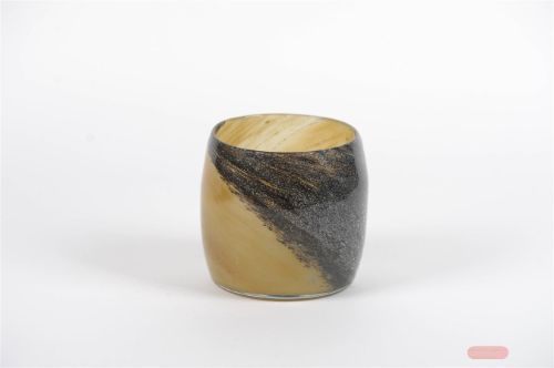 Bild von Glasvase, Windlicht Ø18x H17cm, mocha