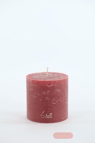 Bild von Rustic Zylinderkerze,   9cm x Ø90mm, antikrot