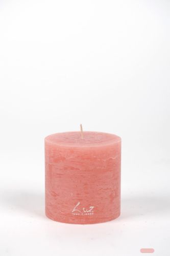Bild von Rustic Zylinderkerze,   9cm x Ø90mm, peach pink