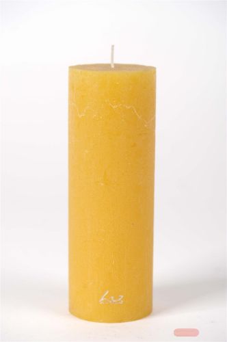 Bild von Rustic Zylinderkerze, 15cm x Ø50mm, ocker