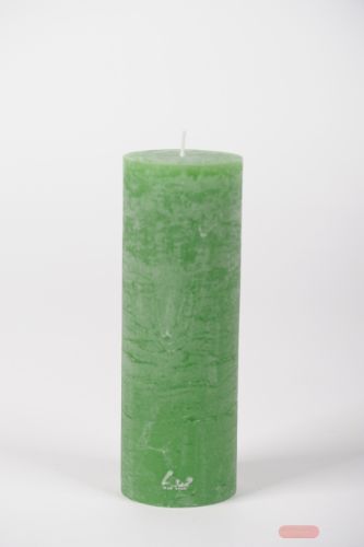 Bild von Rustic Zylinderkerze, 20cm x Ø70mm, kleeblattgrün