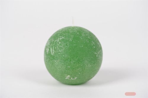 Bild von Rustic Kugelkerze, Ø100mm, kleeblattgrün