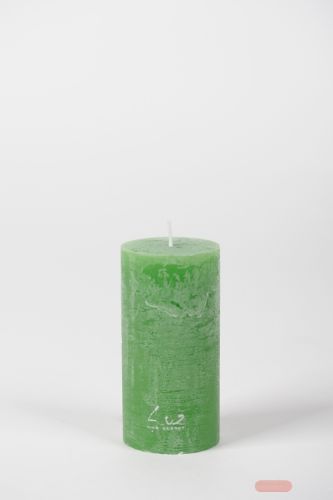 Bild von Rustic Zylinderkerze, 12cm x Ø60mm, kleeblattgrün