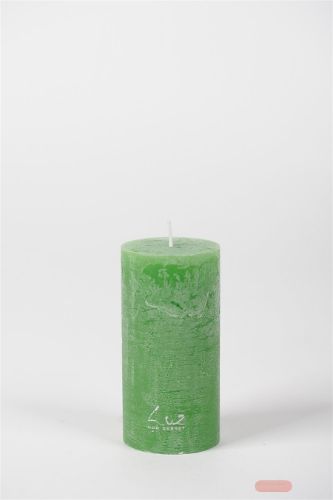 Bild von Rustic Zylinderkerze, 10cm x Ø50mm, kleeblattgrün
