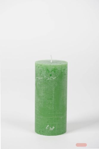 Bild von Rustic Zylinderkerze, 16cm x Ø60mm, kleeblattgrün