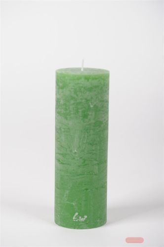 Bild von Rustic Zylinderkerze, 15cm x Ø50mm, kleeblattgrün
