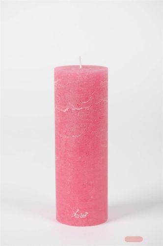 Bild von Rustic Zylinderkerze, 15cm x Ø50mm, fuchsia