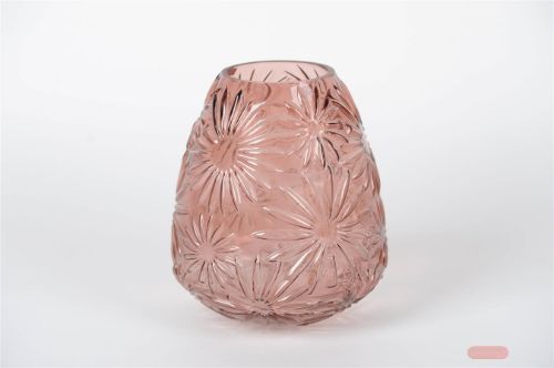 Bild von Glasvase, Aster Ø20.5x H24cm, pink
