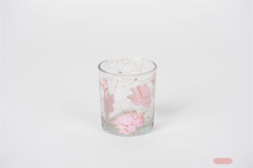 Bild von Windlicht, Lotus Ø9x H10cm, pink
