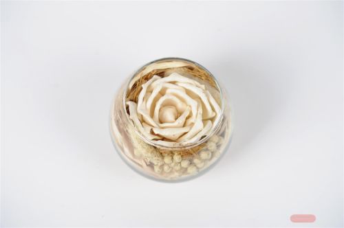 Bild von Blume in Glasvase, Ø10x H8cm, Thai rose