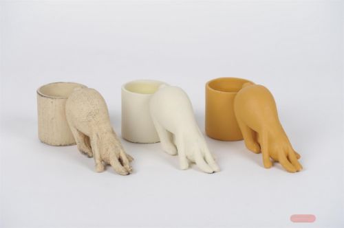 Bild von Blumentopf, Hasen-Set - L21x Ø7.5x H9.5cm, mix