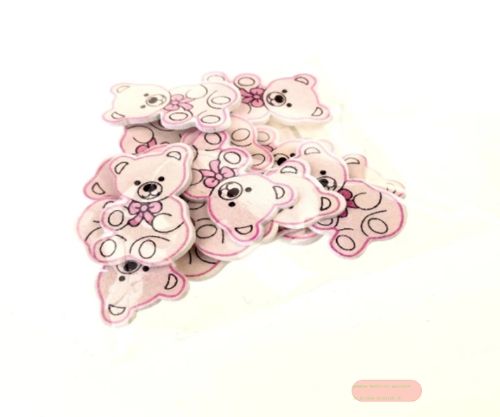 Bild von Aufleger, Teddybär Holz 3x 2cm - klebend, rosa